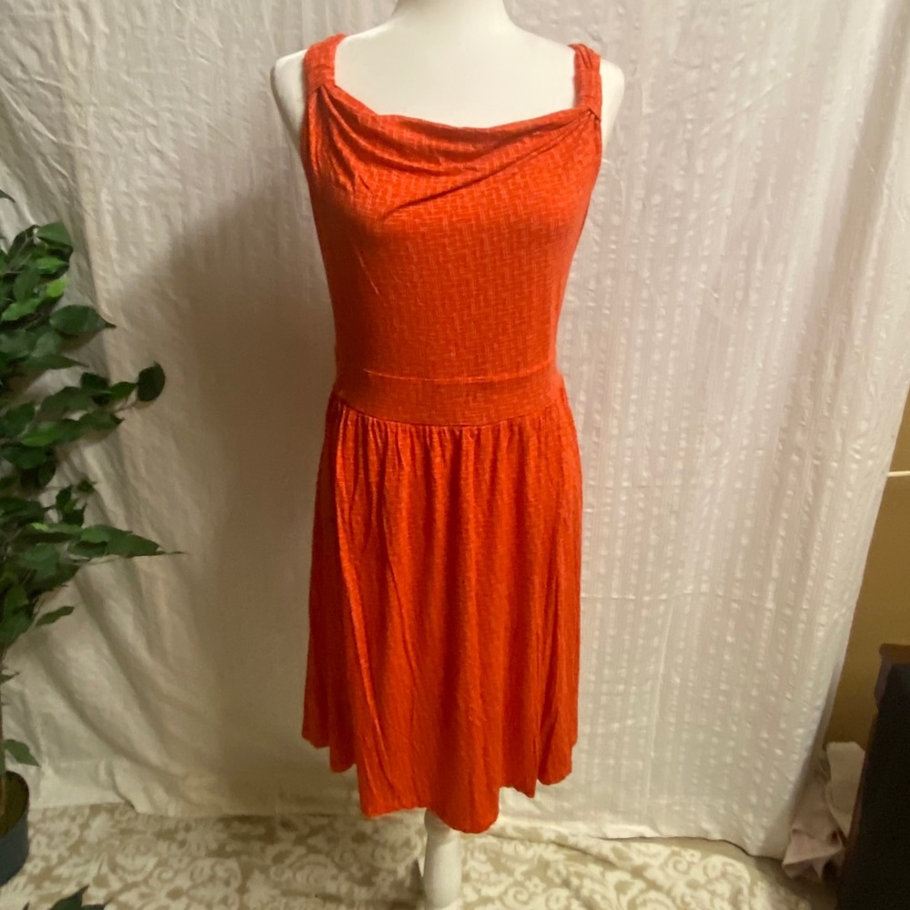 Orange patterned loft dress